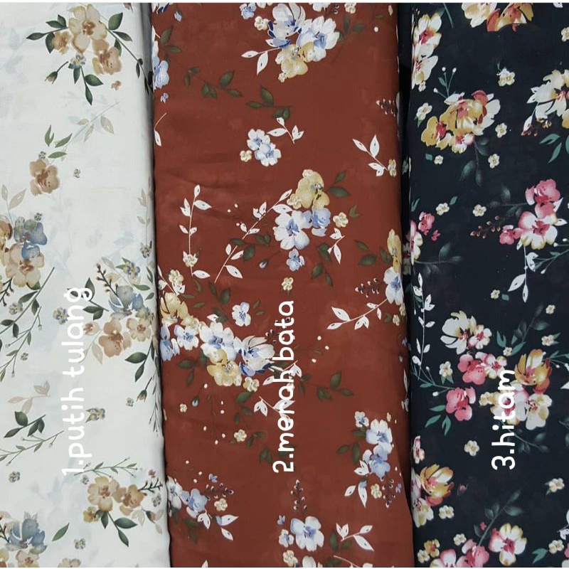 kain sifon motif bunga sakura lebar 1,50 meter GAMIS/TUNIK/OUTER..BAHAN TIPIS MENERAWANG KAIN JATUHH