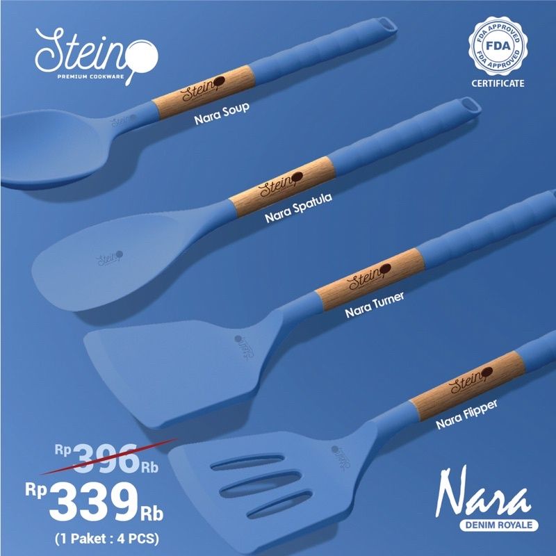 Stein NARA QWARTET Steincookware 4 Spatula Set Nara Stein