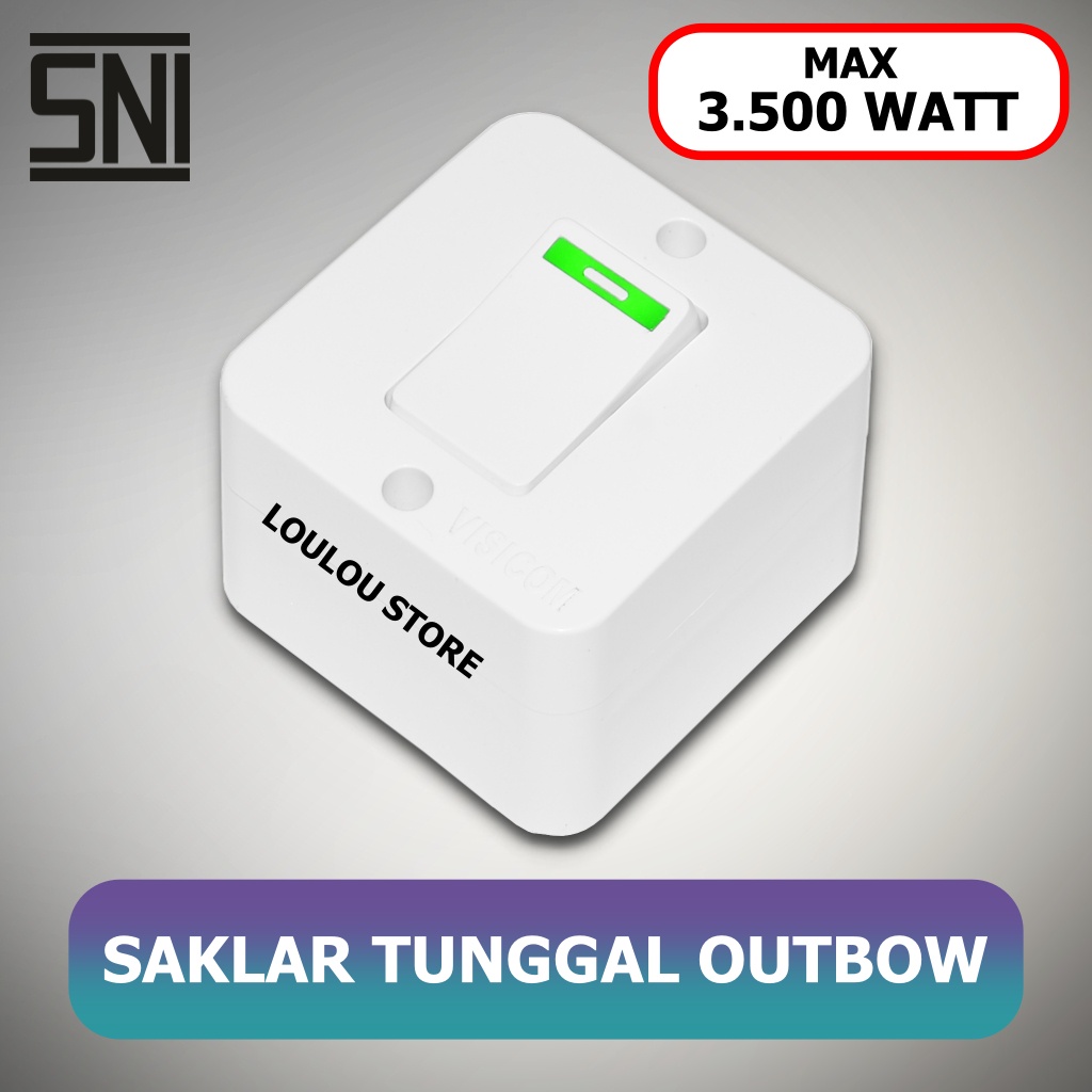 Saklar Engkel Outbow Lampu Tunggal Tempel Single VISICOM VS 901 OB SNI