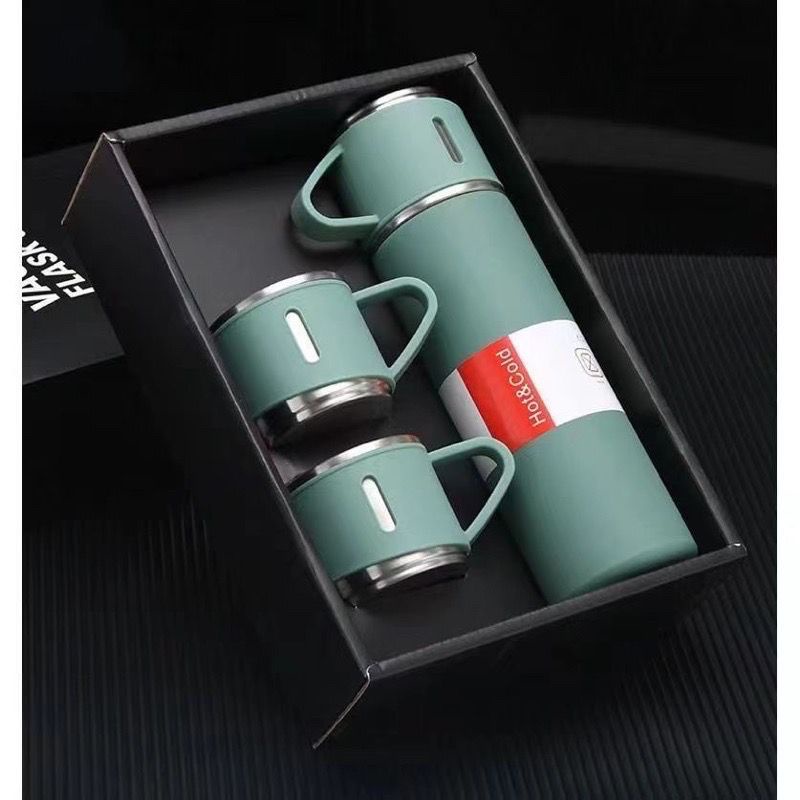 Termos Sultan Vacuum Flask Set / Botol Minum Cangkir Premium 500 ML Panas Dingin