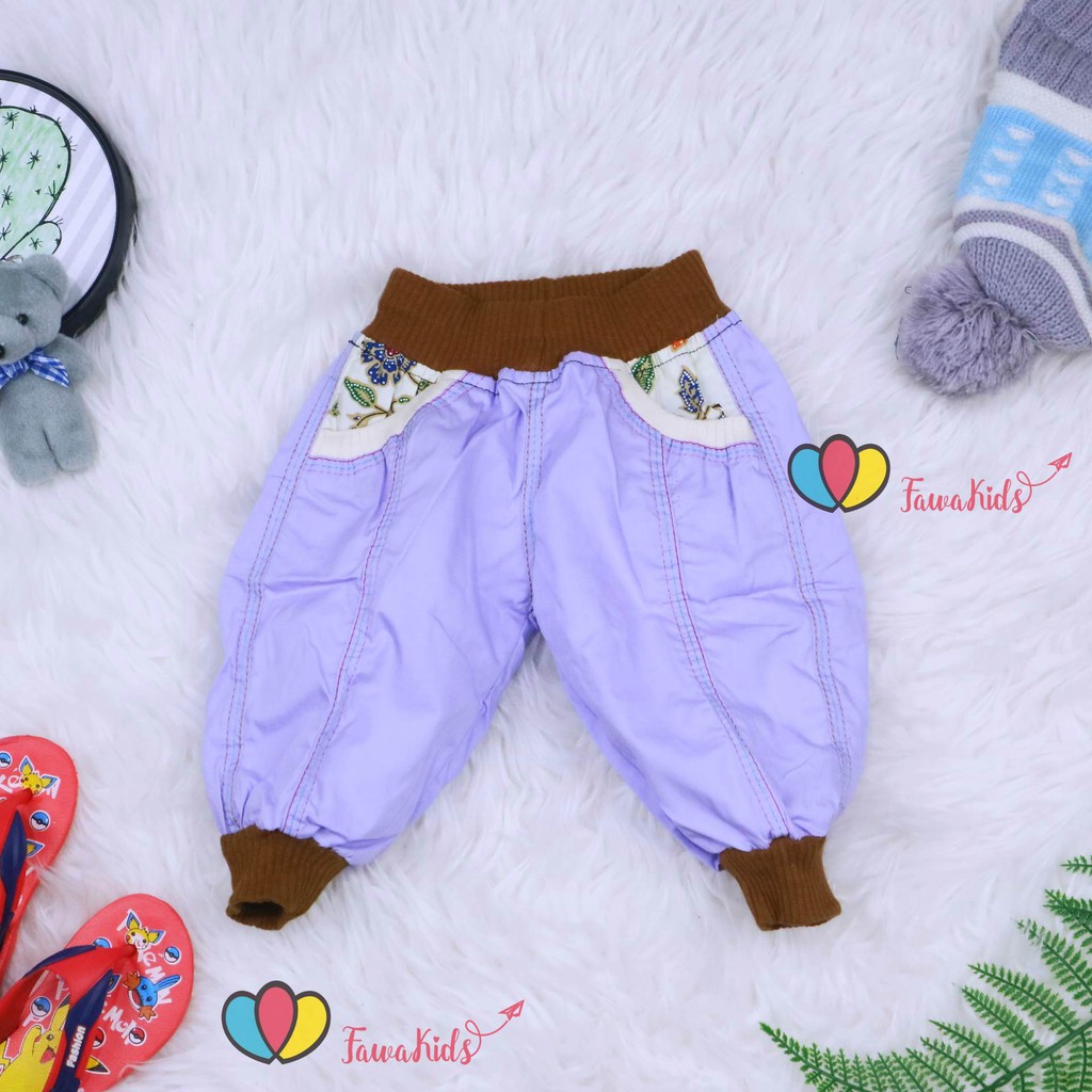 Jogger Flower uk 3-18bulan / Celana Baby Perempuan Bayi Cewek Joger Pants Salur Kotak Kantong Outfit