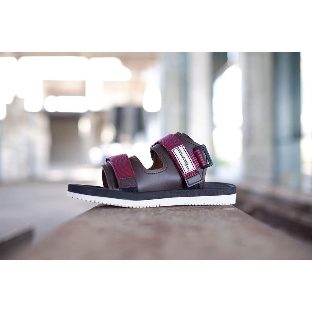 sandal pria casual volkerfootwear / cutter maroon