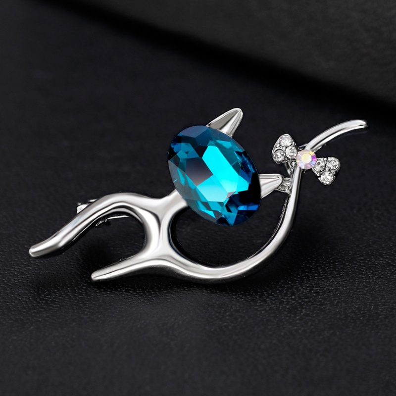 SIY  Cat Animal Brooch Pins Jewelry Women Rhinestone Banquet Fashion Decorate Corsage