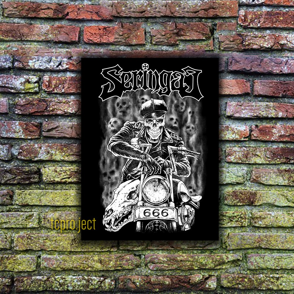SERIGALA BAND POSTER - HIASAN DINDING POSTER KAYU DEKORASI