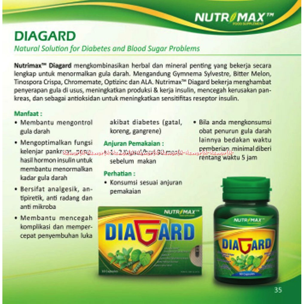 Nutrimax Diagard  30 Kapsul Obat Untuk Diabetes Obat Penurun Darah Tinggi