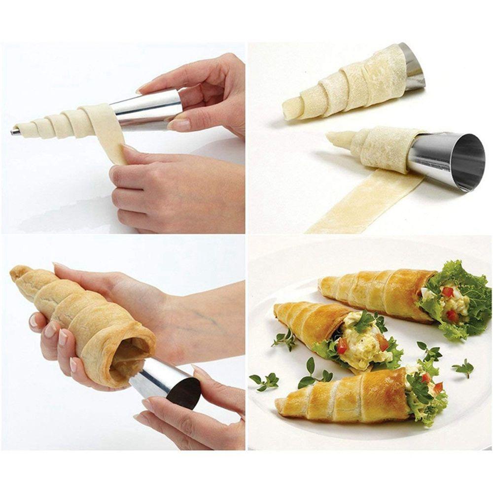 Rebuy cannoli Tabung croissant cone Roti pastry roll cream puff bakeware waffle cone Cetakan