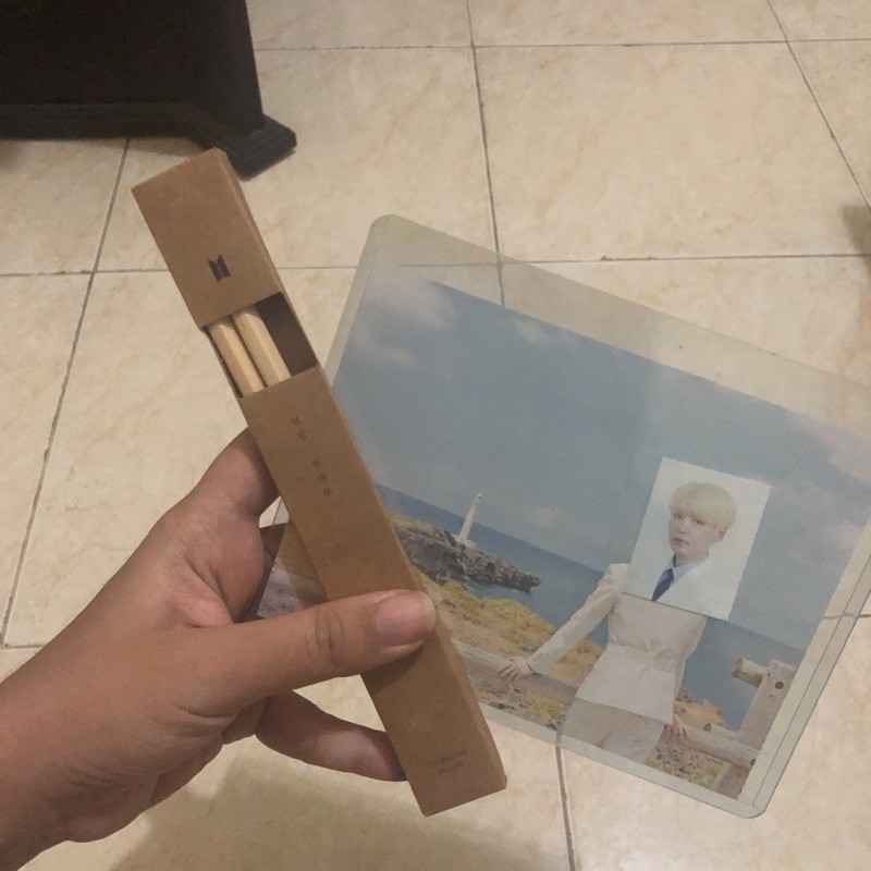 BTS SUGA Season Greeting 2018 Post Card, ID Card & Pencil