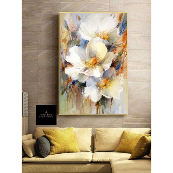 lukisan Dinding bunga cocok untuk di ruang tamu