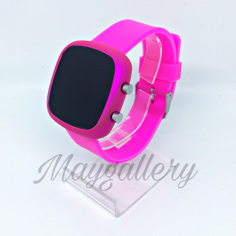 Jam Tangan Led Watch Oval (Free Gift)-Pink fanta