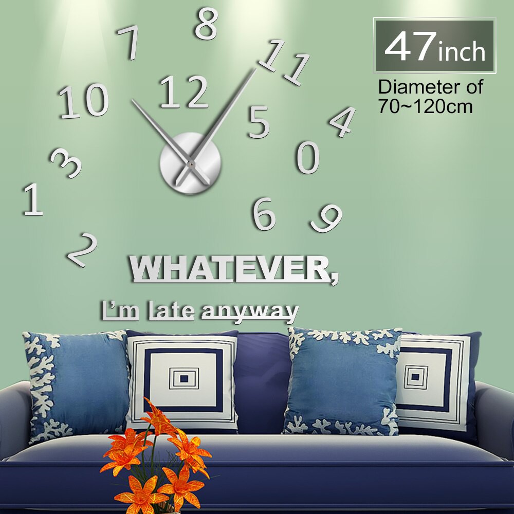 Whatever Im Late Anyway Inspirational Quote Wall Art Large