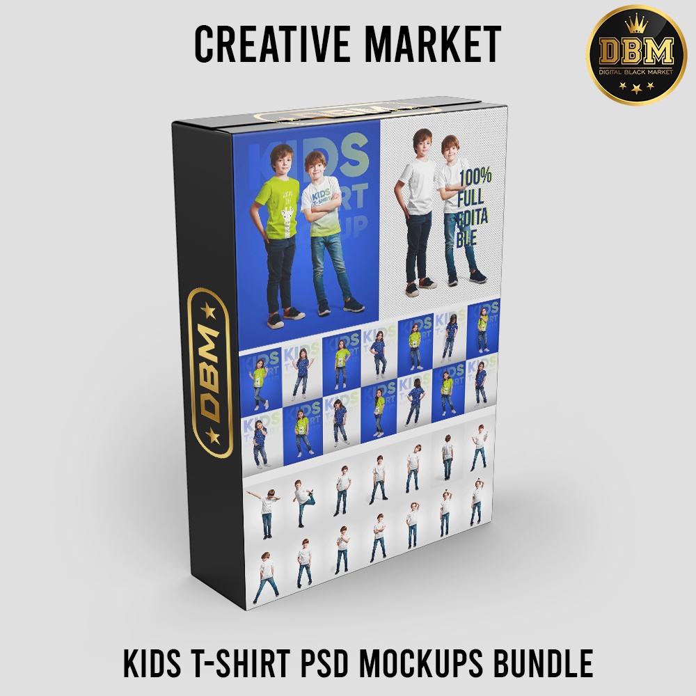 Kids T-Shirt PSD Mockups Bundle - Photoshop