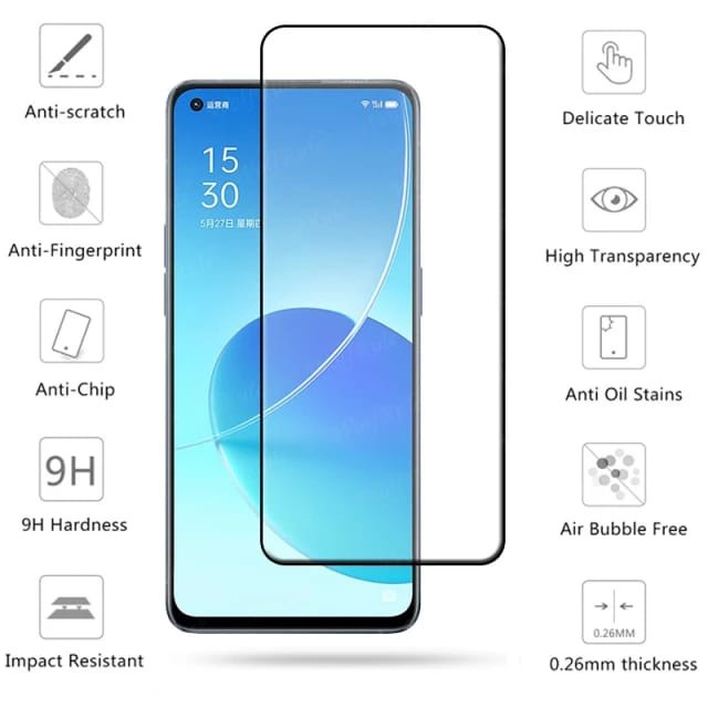 OPPO RENO 7 5G 4G RENO7 Z 7Z 5G TEMPERED GLASS 2IN1 FULL LAYAR &amp; KAMERA