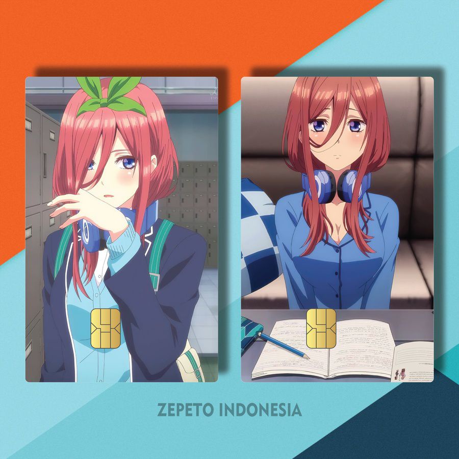 STICKER CARD ANIME MIKU NAKANO AESTHETIC JXJER/5BXWX/ STIKER KTP MIKU NAKANO ANIME GOTOUBUN / SKIN A