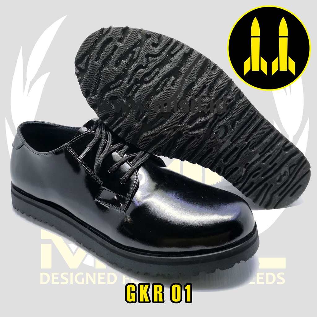 SEPATU PDH GYBSON kulit kilap  TNI POLRI SECURITY ORIGINALl MISIL