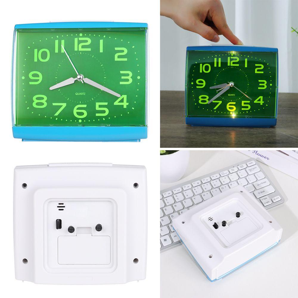 Top Alarm Clock Simple Night Light Quartz Dekorasi Rumah