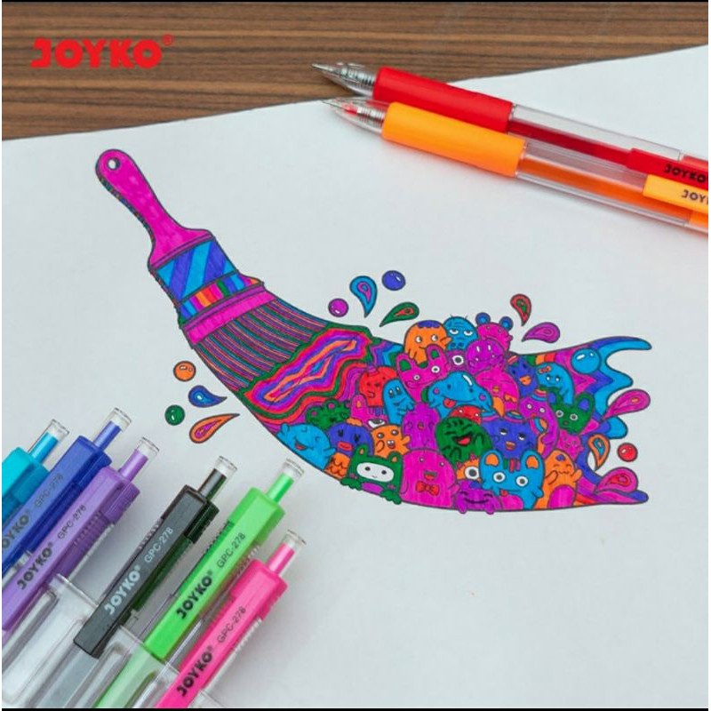 

JOYKO GPC 278 SET PEN GEL WARNA MEKANIK CETEK