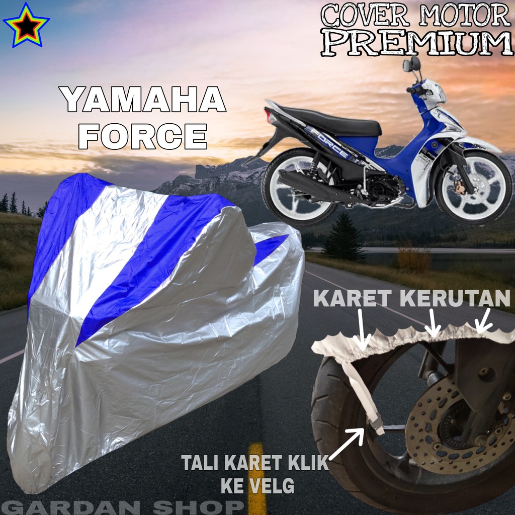 Sarung Motor YAMAHA FORCE Silver BIRU Body Cover Penutup Motor Yamaha Force PREMIUM