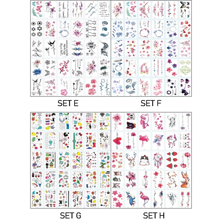 [ CLEAR STOCK 4000 / SET] STIKER TATTO / FAKE TATTO / TEMPORARY TATTO / TATTO WATERPROOF