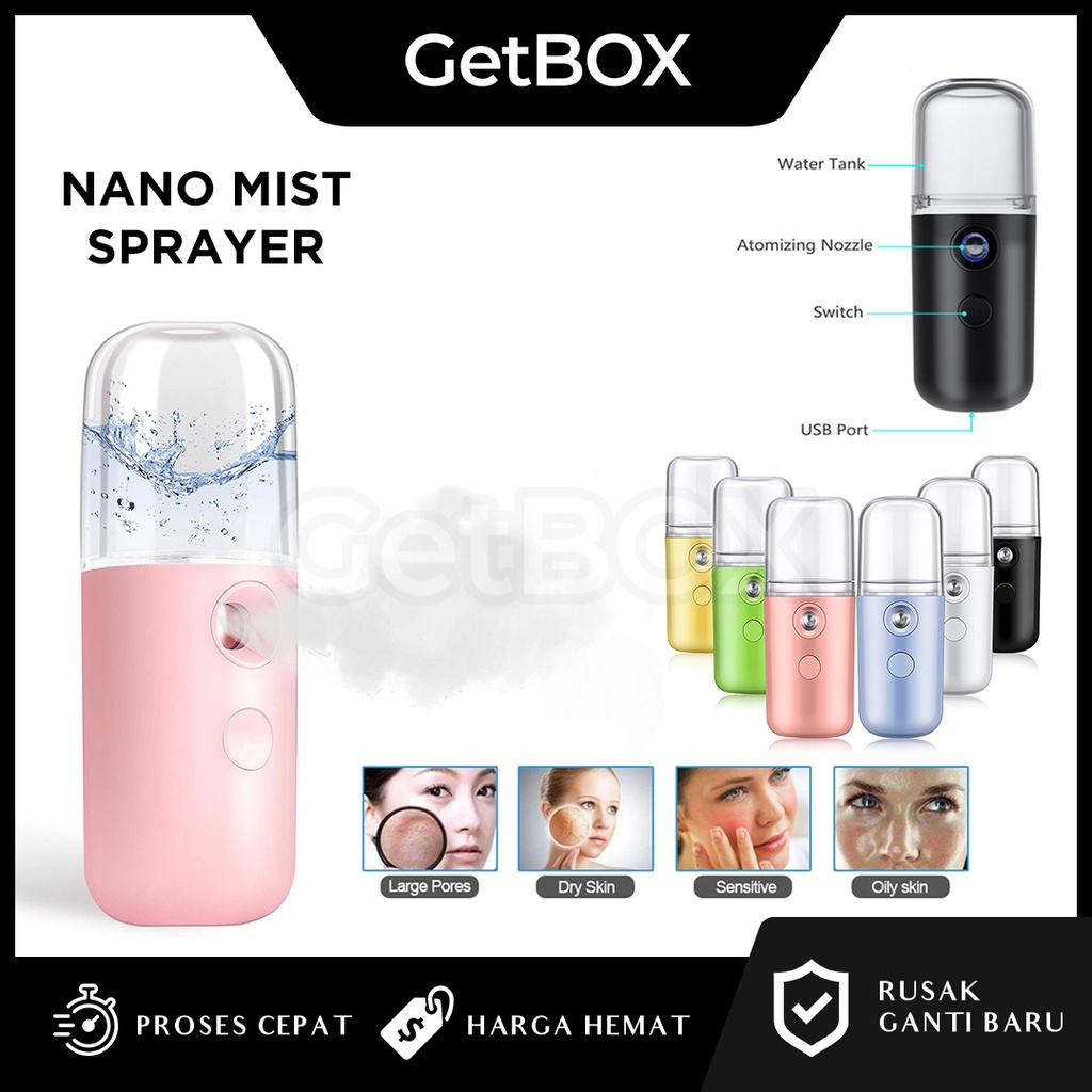 COD Nano Spray Perawatan Wajah Mini Portable USB Mist Sprayer Pelembab Wajah Face Moisturizing Atomi
