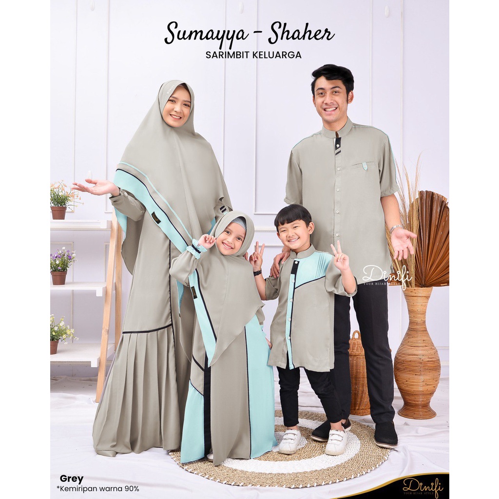 PRE ORDER MOUZA SET GAMIS COUPLE SUMAYYA DRESS SET BY MOUZA DINIFI | SARIMBIT LEBARAN TERBARU 2022