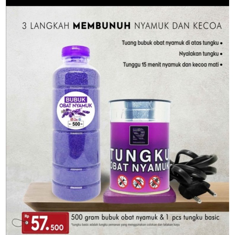 Paket Basic ( 500gr bubuk + tungku bertatakan kayu)