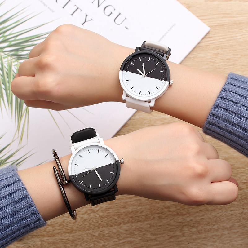 ✨READY✨Jam Tangan Couple A0002 ：Jam tangan couple fashion korea sederhana jam tangan retro jam tangan wanita