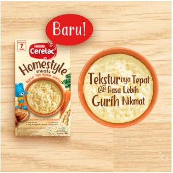 Bubur Bayi Nestlé CERELAC HOMESTYLE Rasa Tim Ayam Wortel Box 100g + Rasa Tim Sayur Box 100g