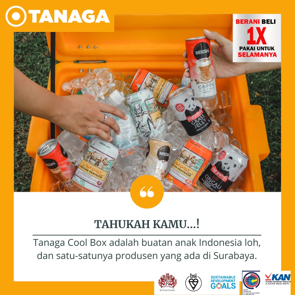 TANAGA Cooler Box Es Batu Ikan Daging Ice Box Termos Pendingin Tahan Lama 200 liter
