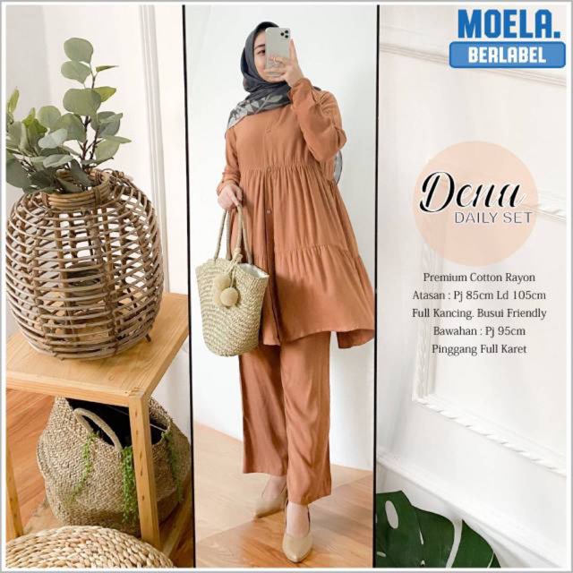 GROSIR MURAH SETELAN TUNIK DENA DAILY SET CELANA BUSUI BUMIL MOSCREPE PREMIUM