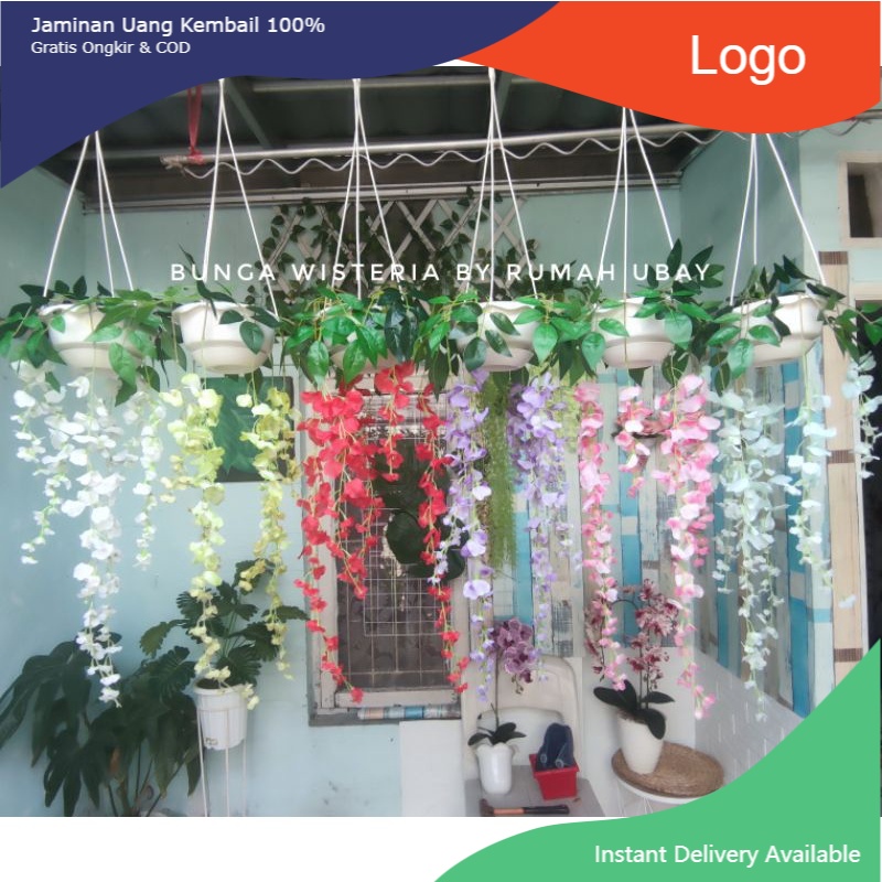 Bunga Wisteria / bunga Wisteria gantung / bunga  gantung wisteria Bunga artificial