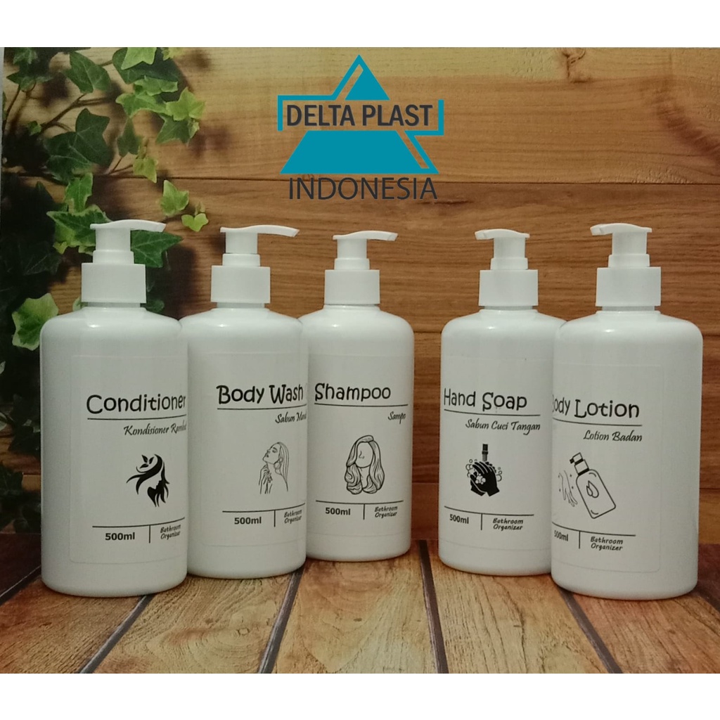 Botol Pump 500Ml Putih Pet / Botol Refill Pump Aesthetic 500Ml