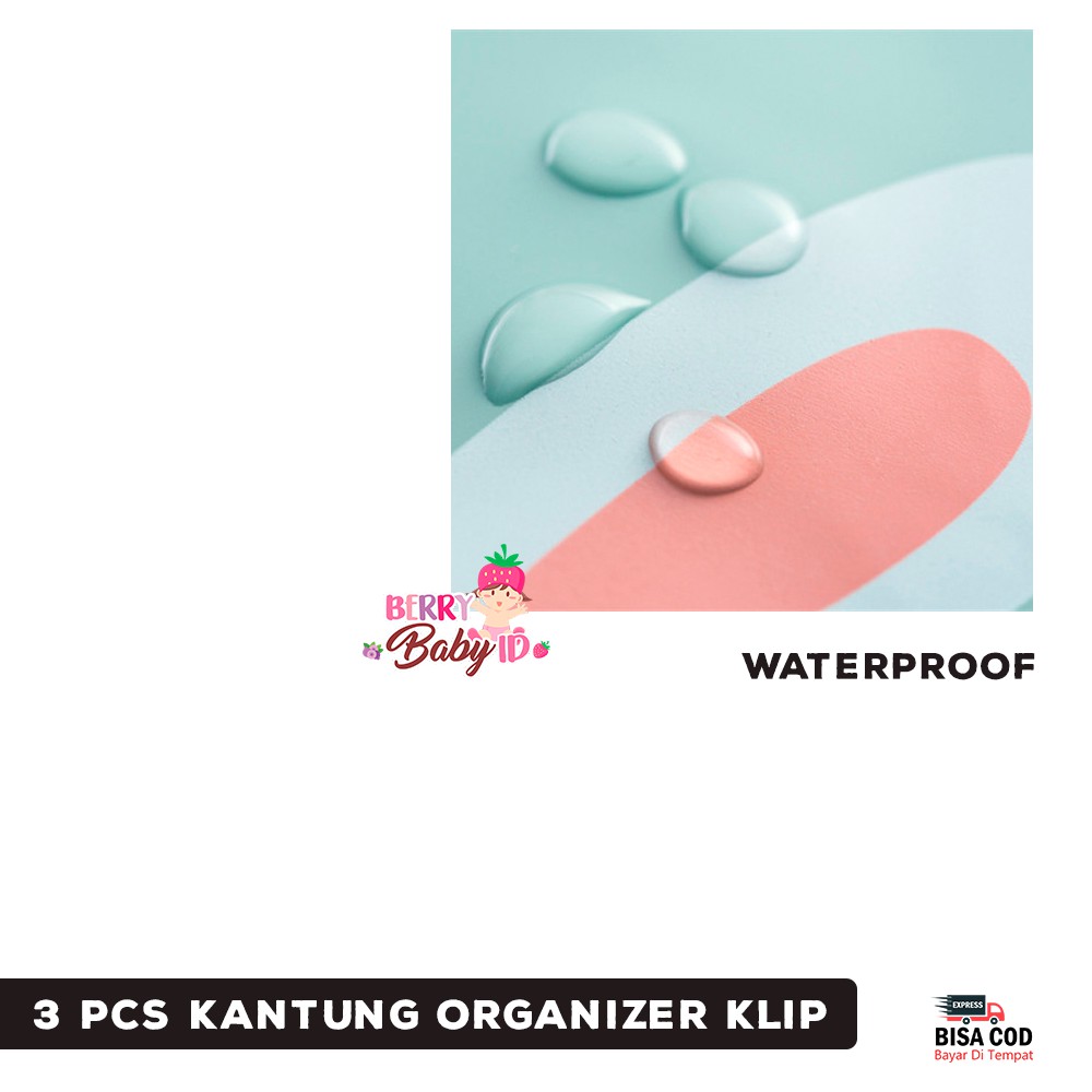 Berry Mart Paket 3 Pc Kantung Organizer Travel Bag Rabbit Lucu Zipper Clip Berry Mart