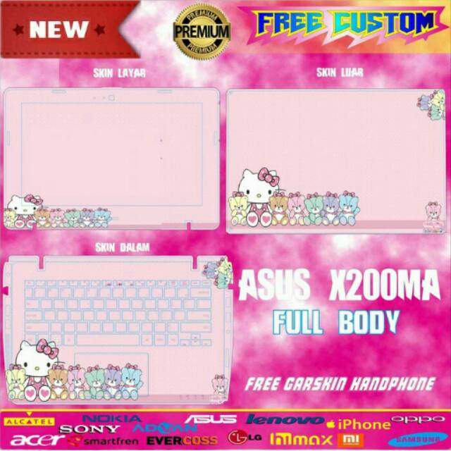 Garskin Laptop Full Body Asus X200MA -Costom- Free 1 Garskin HP