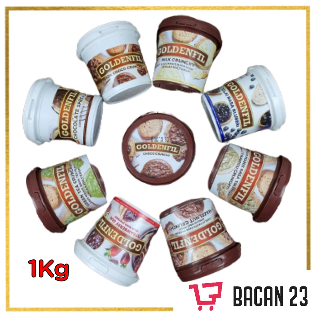

Goldenfil Selai ( 1 Kg ) ( Choco Crunchy - Cheese Crunchy ) / Slai Roti / Bacan 23 - Bacan23