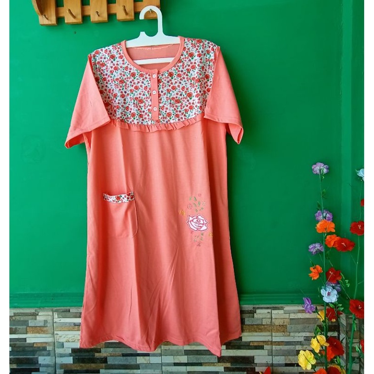 ASLI JUMBO Daster kaos RoyaL Ld125 busui bahan adem nyaman-Salem