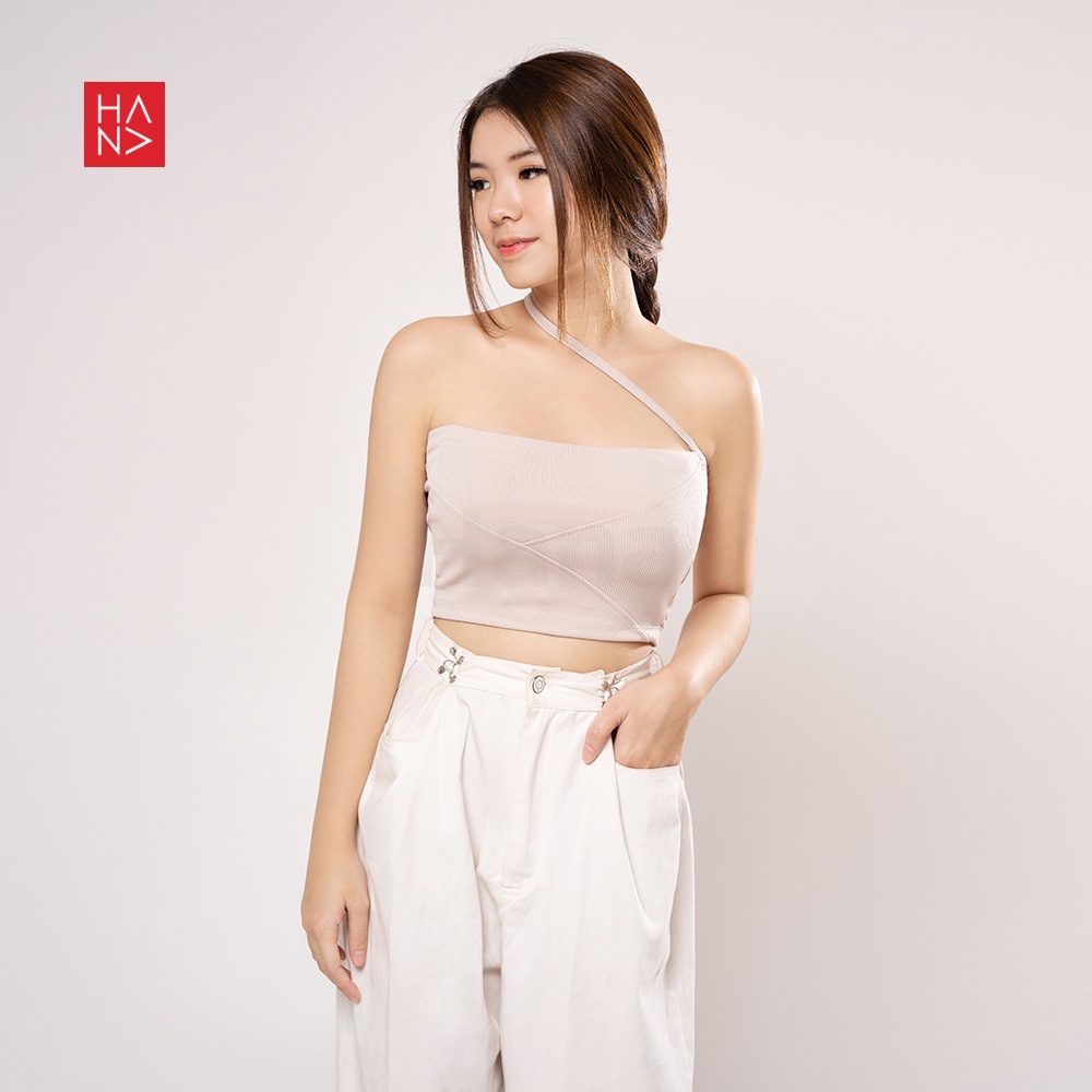 Hana Fashion - Suzy Cross Crop Top Rajut Wanita - CT224