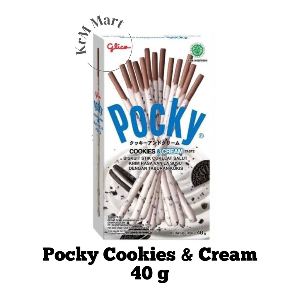 

Glico Pocky Cookies Cream 40 gr biskuit stik 40gr kukis krim vanila