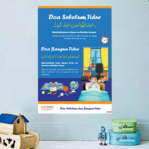 Tipe 07 Poster pendidikan belajar hapalan doa sebelum dan bangun tidur