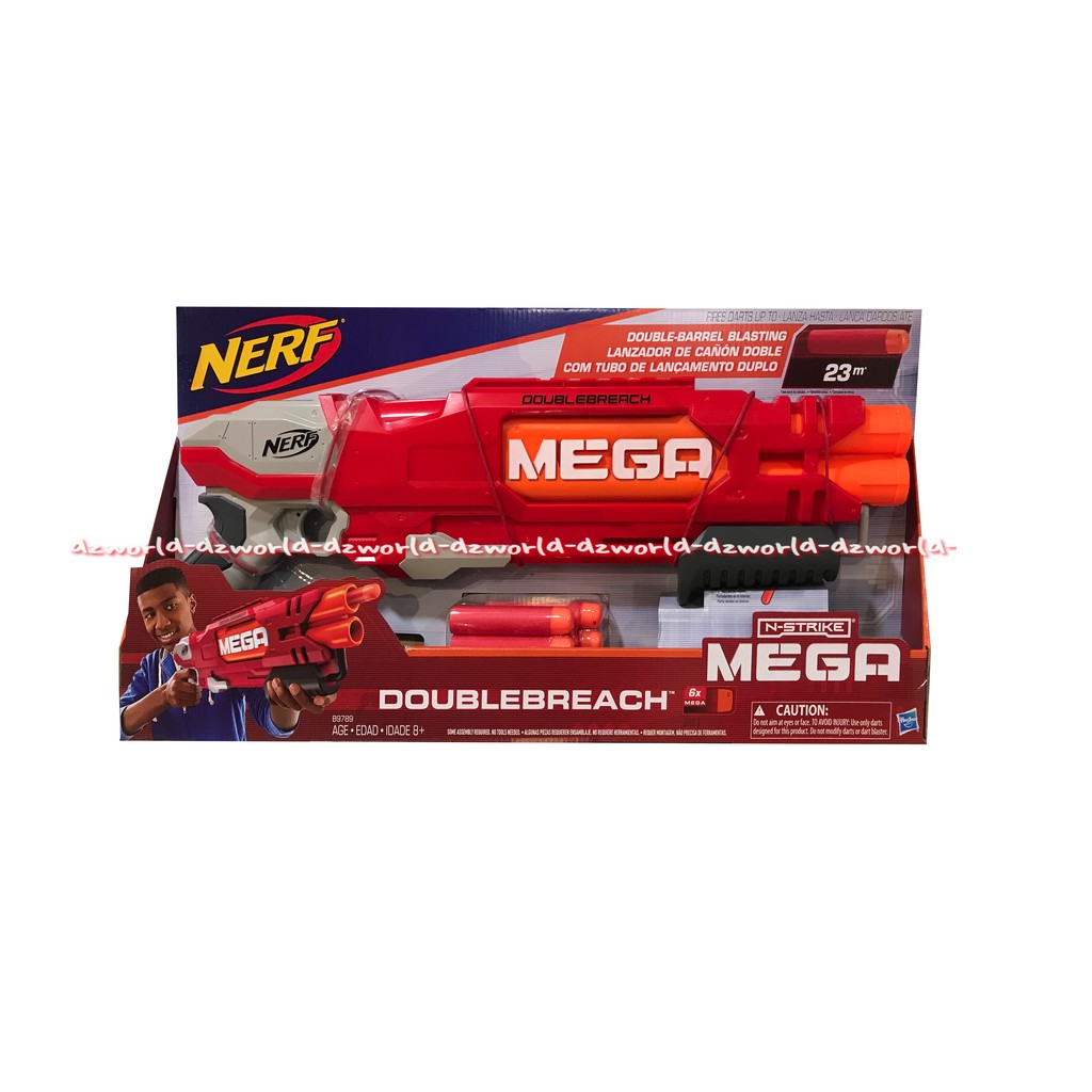 Nerf Mega Doublebreach Mega Gun Mainan Panjang Nerf N-Strike Mega Doublebreach Blaster Original