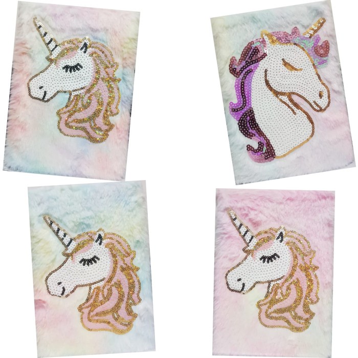 

[RESTOCK] Buku Agenda Notebook A5 Bulu Motif Unicorn glitter - Impor