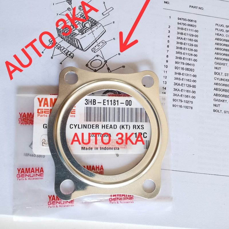 DJAMIN BAGUS PAKING GASKET HEAD RXS RX-S SPECIAL YT ORI ORIGINAL 3HB-E1181-00 KUALITAS NYA