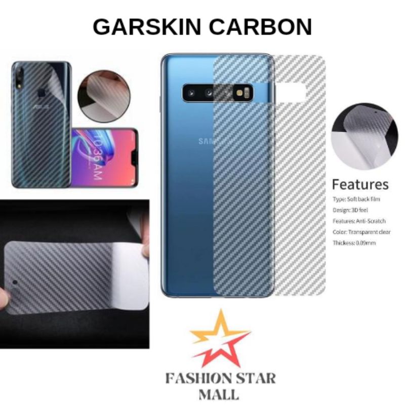 Anti Gores Belakang Garskin/Skin Carbon Oppo A18 A38 A78 A37 A39 A57 A59 A3s A7 A5s A1k F5 F7 F9 F11