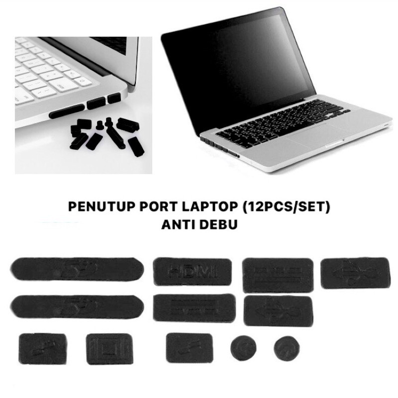 [12 PCS] Penutup Plug Laptop Anti Debu Notebook Macbook Dust Proof Universal