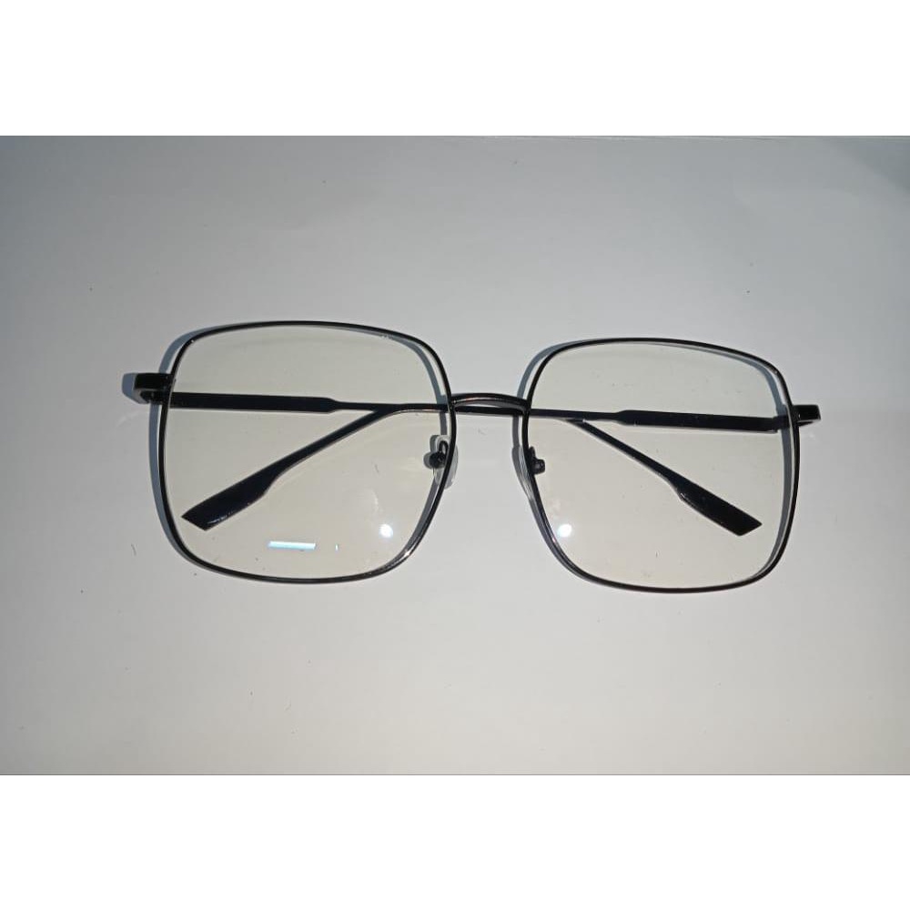 TOMSTORE.ID R176 KACAMATA WANITA PRIA FASHION KOREA ANTI RADIASI FRAME SUNGLASSES PETAK MURAH COD-HITAM