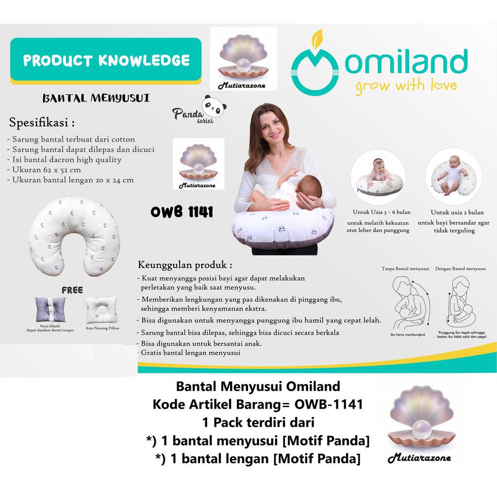 Bantal Menyusui panda Series Omiland