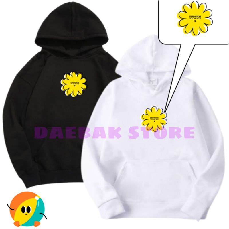 Hoodie kpop BTS Permission To Dance Gambar Bunga Sablon