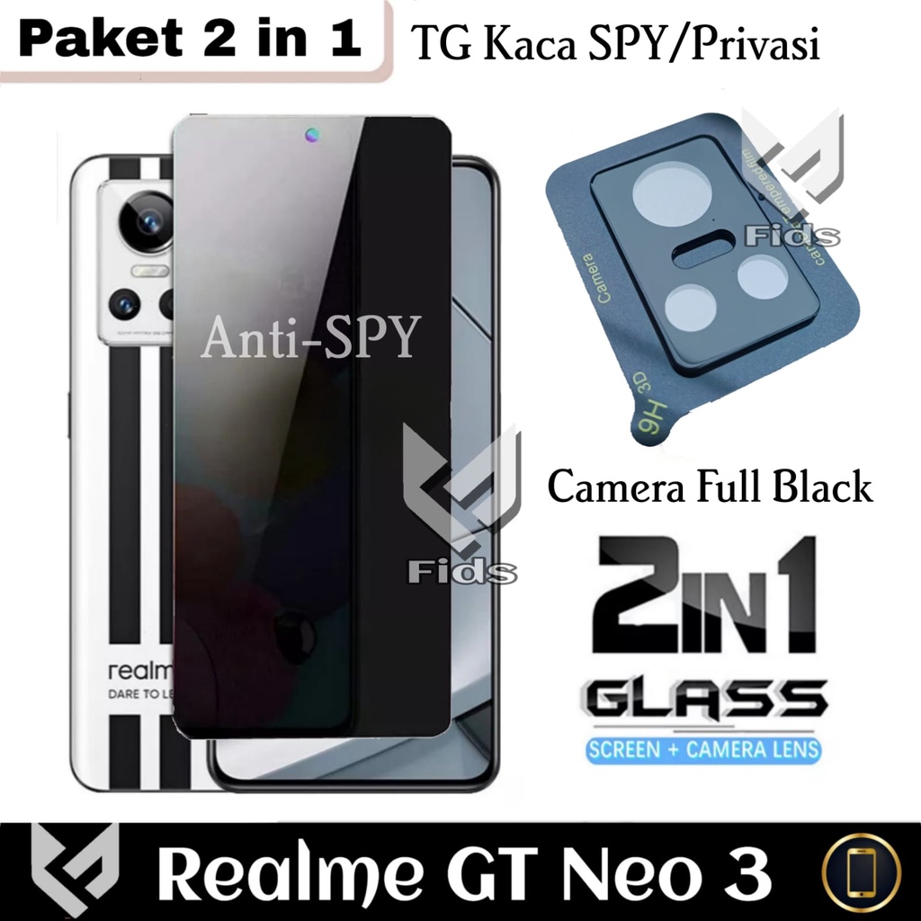 PROMO Paket 2 IN 1 For REALME GT NEO 3 Anti Gores Layar Free Anti Gores Camera Black 3D Full Premium Quality Screen Guard Handphone