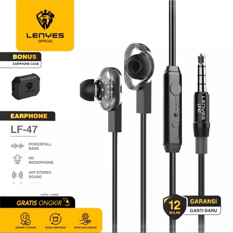 Headset Lenyes LF47 Original Superbass With MIC