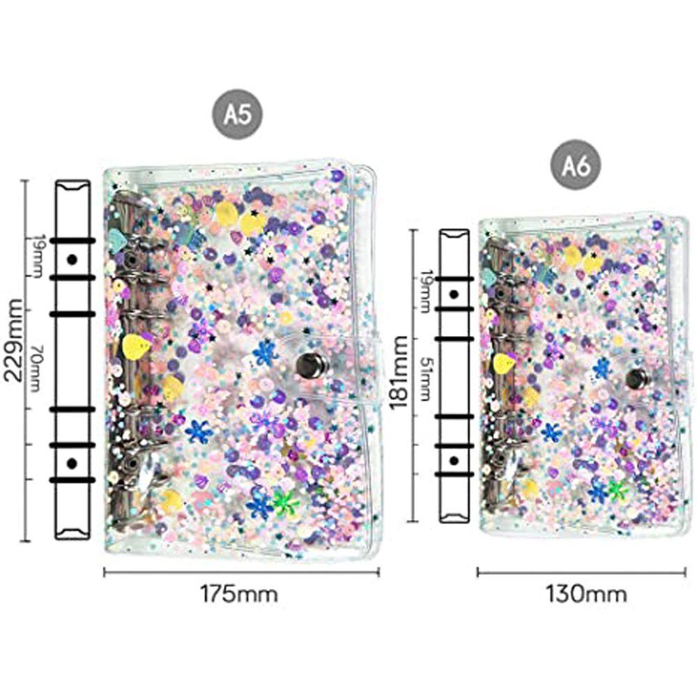 [Elegan] Notebook Cover PVC Lembut Perlengkapan Sekolah Planner Pelindung Transparan Longgar Leaf Folder A5/A6 Binder Cover