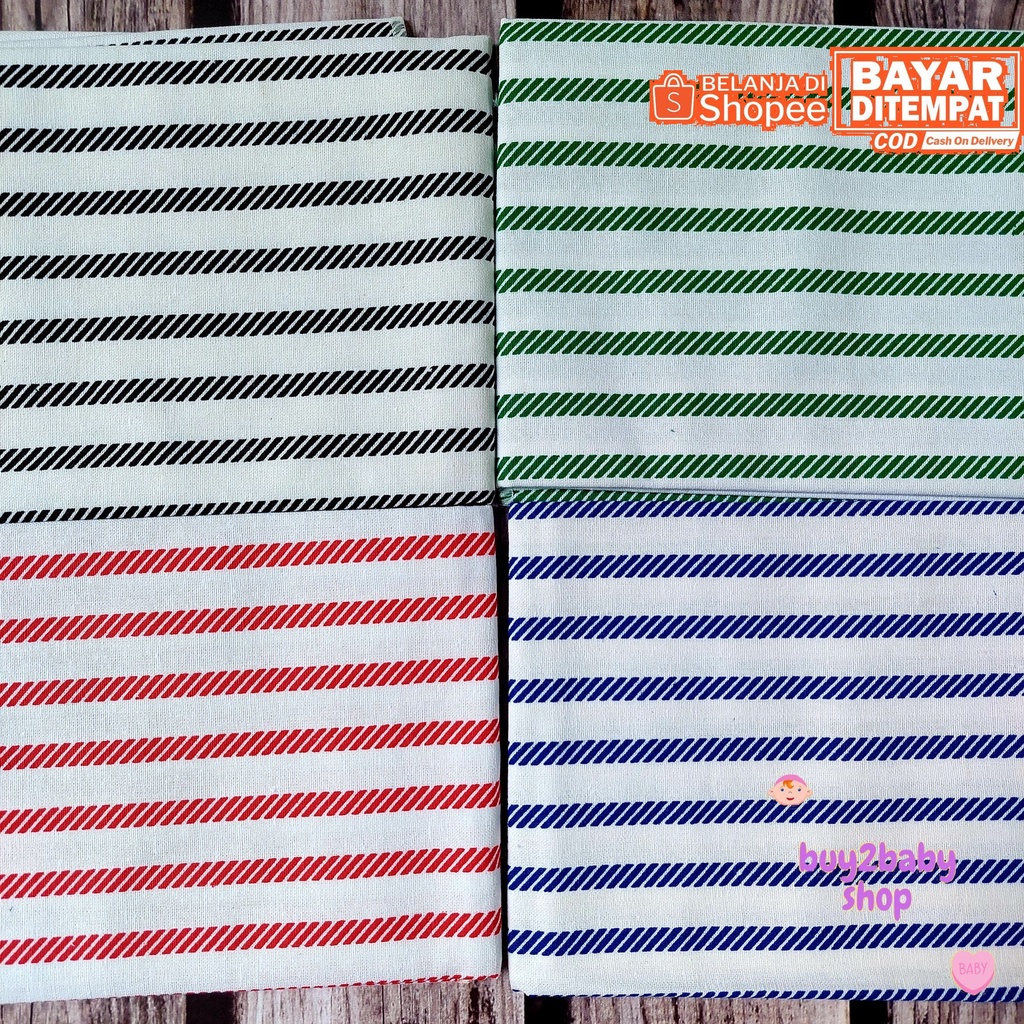 Alas ompol bayi bahan halus dan lembut mudah perawatan motif salur warna isi 3 PCS